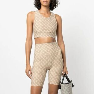 Anine Bing‎ Logo Print Beige Workout Set